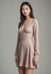 Output: Asian young adult wearing Dress